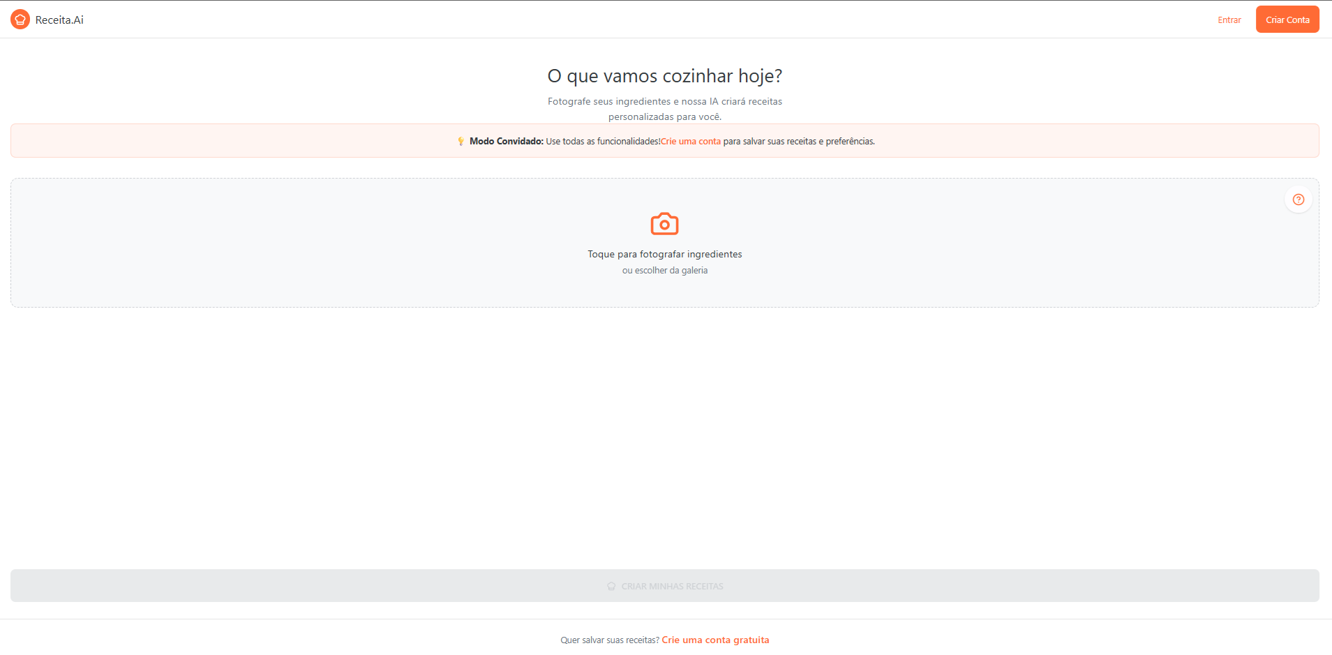 Tela de Home Sem Login